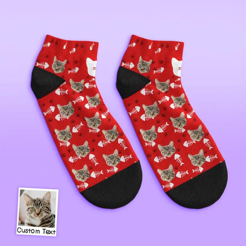 Cat Face Ankle Socks