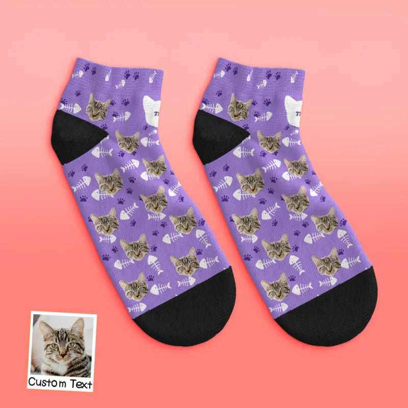 Cat Face Ankle Socks
