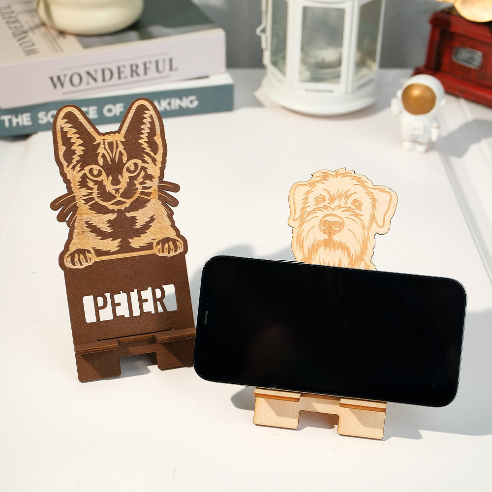 Pet Wooden Phone Stand