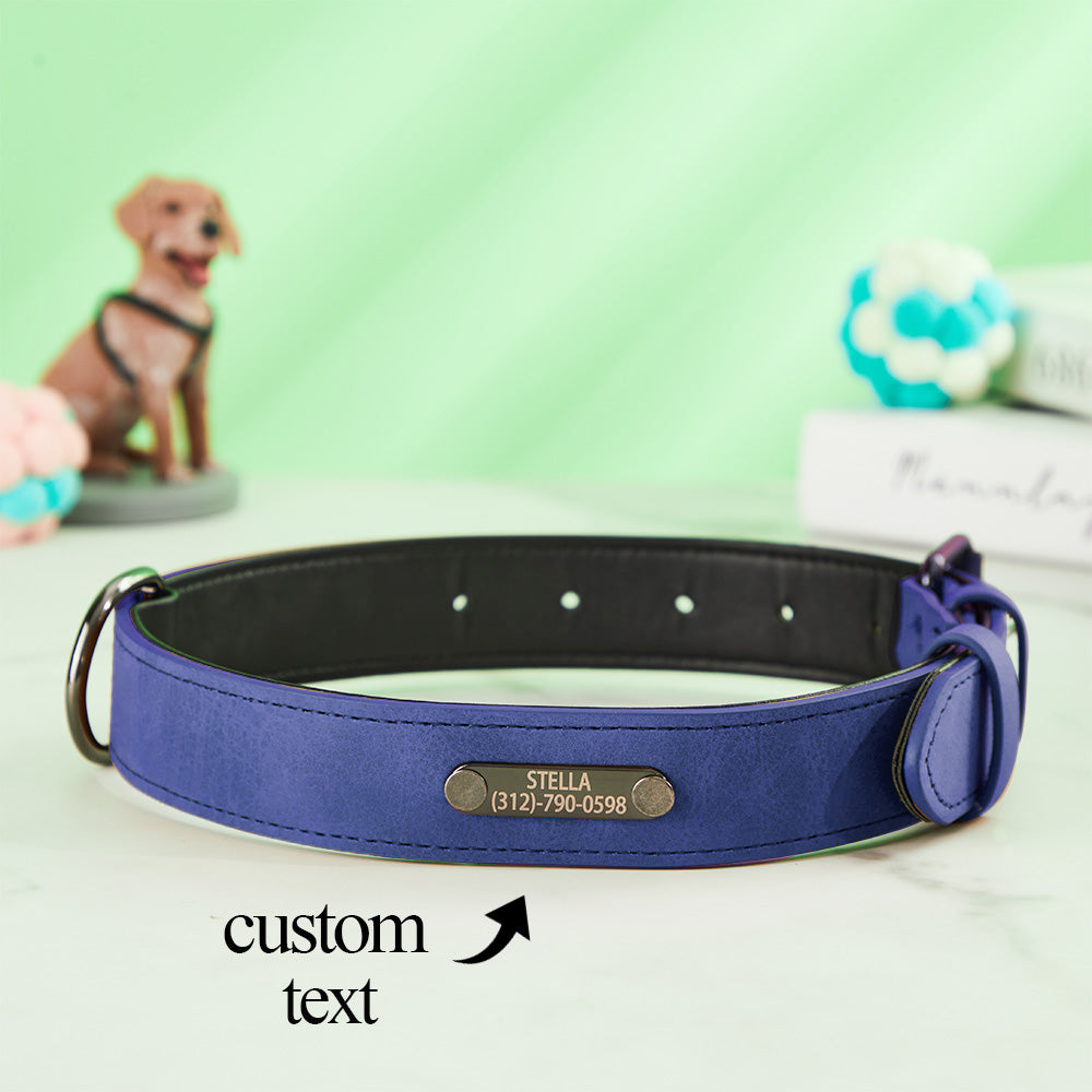 Engraved Leather Dog Collar