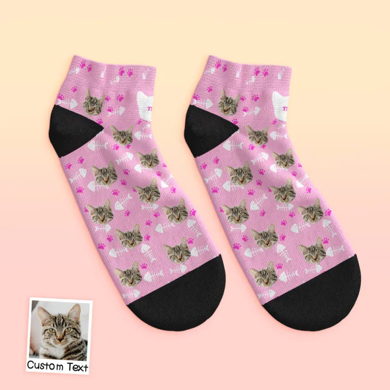 Cat Face Ankle Socks