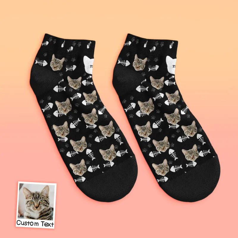 Cat Face Ankle Socks