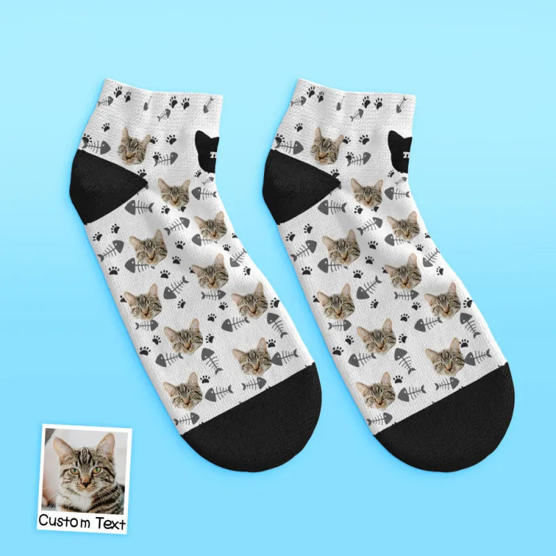 Cat Face Ankle Socks