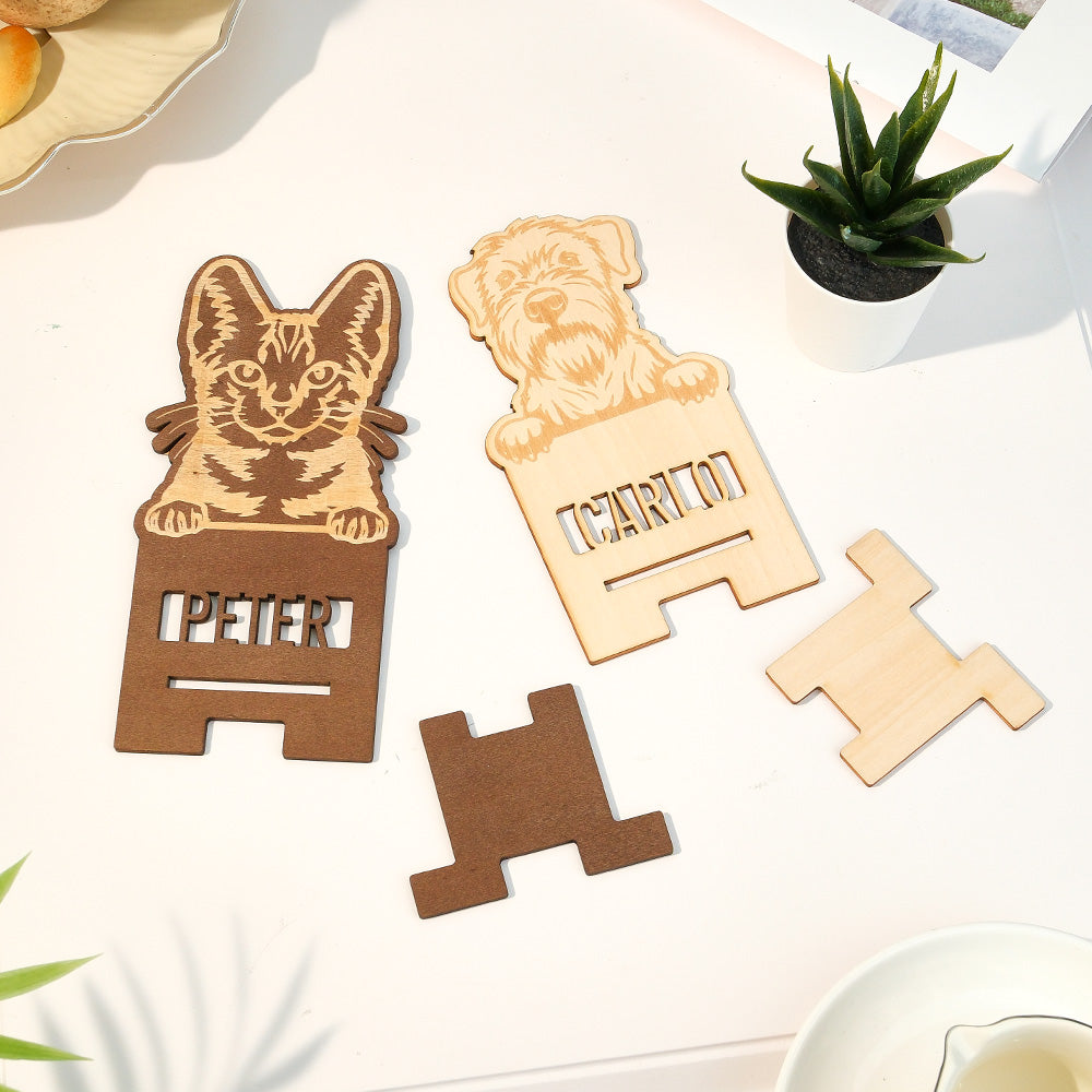 Pet Wooden Phone Stand